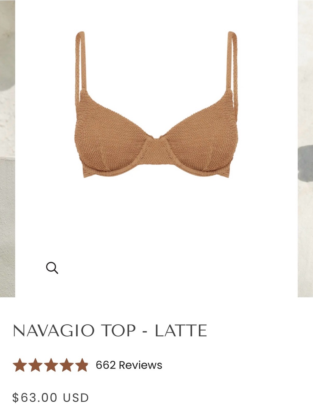 Somerfield Swim Navagio Top and Sorrento Bottom in Latte Brown